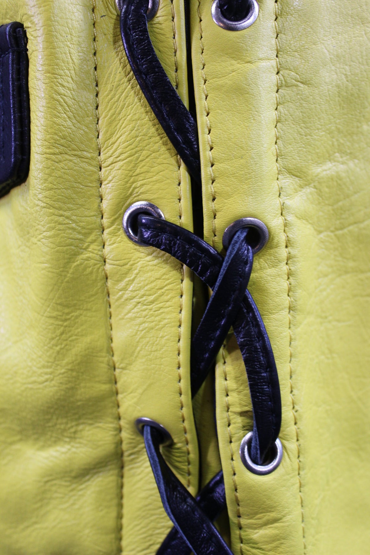 OnF Leather Bar Vest - Yellow with Black Highlights - view 4