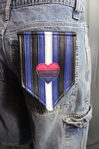 Bisexual Leather Pride Pocket Flag - front view