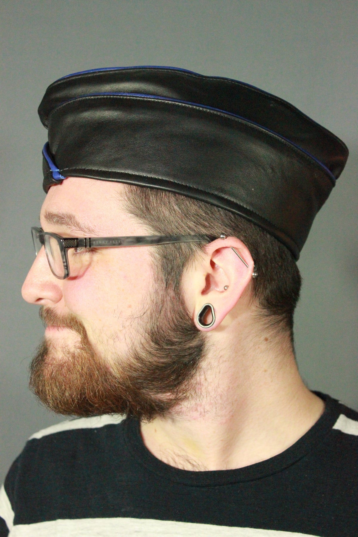 Leather Garrison Cap - front view