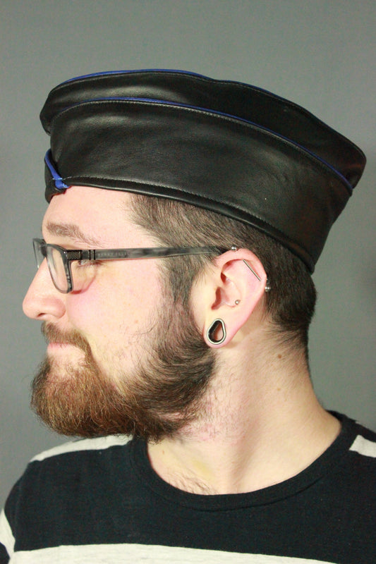 Leather Garrison Cap - front view