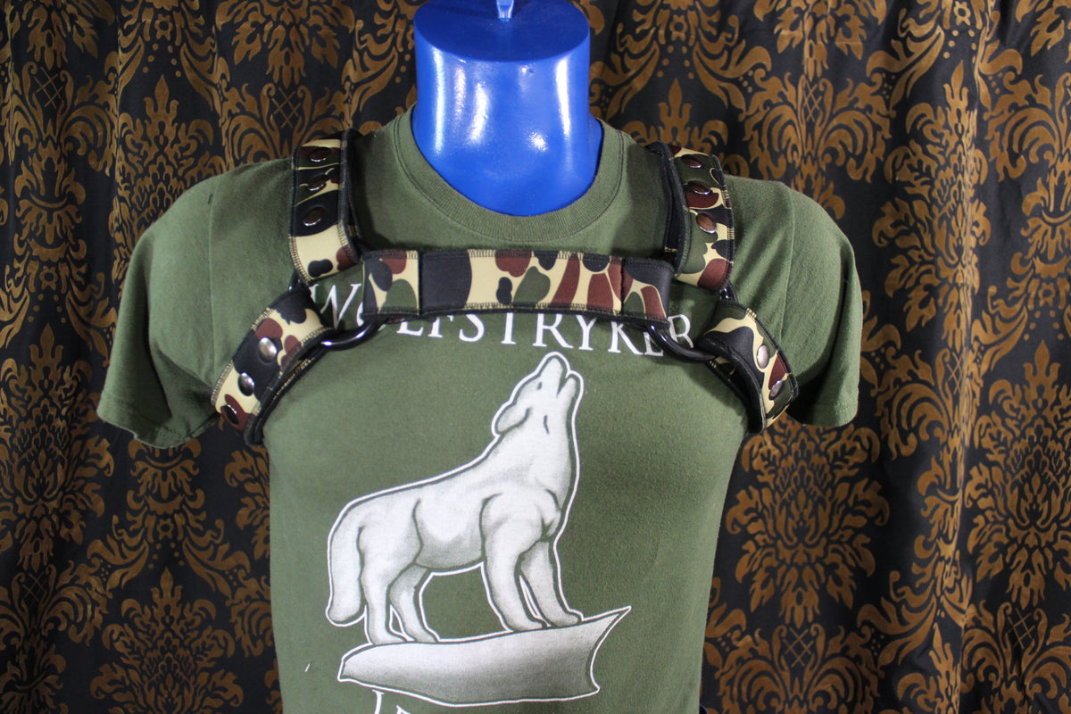 Neoprene Two-Toned Bulldog Harness - front view
