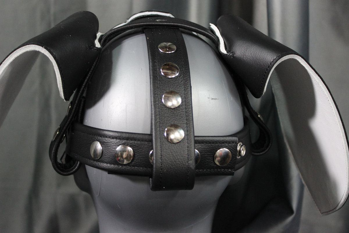 Basset Hound Style Pup Hood in Black and White - view 3
