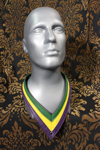 Mardi-Gras Leather Medallion Holder - front view