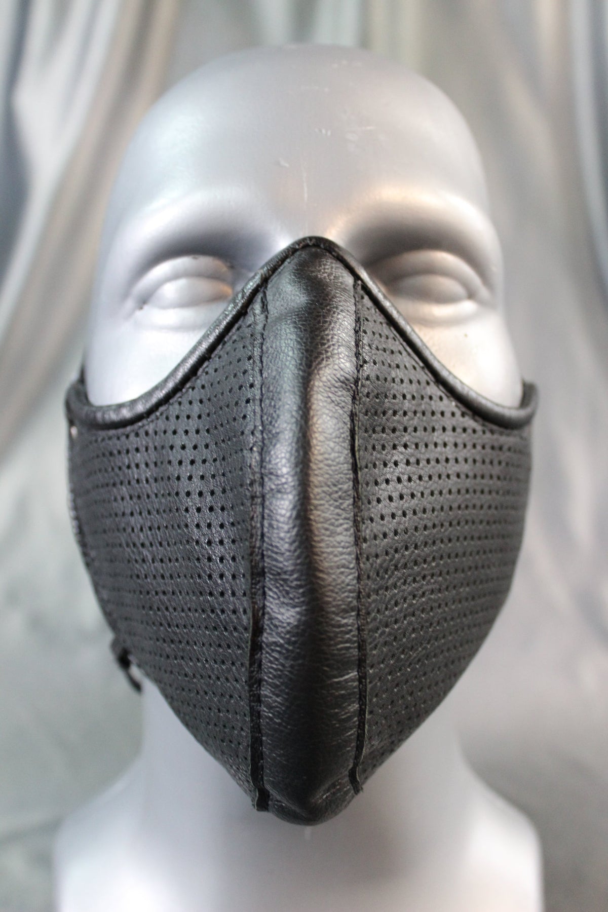 Perforated Leather Face Mask with Filter Pouch - view 2