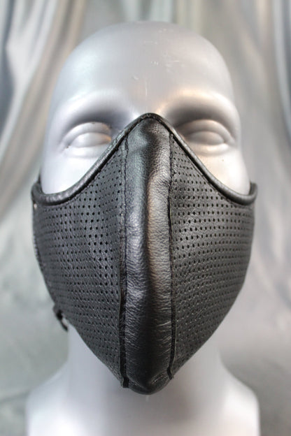 Perforated Leather Face Mask with Filter Pouch - view 2