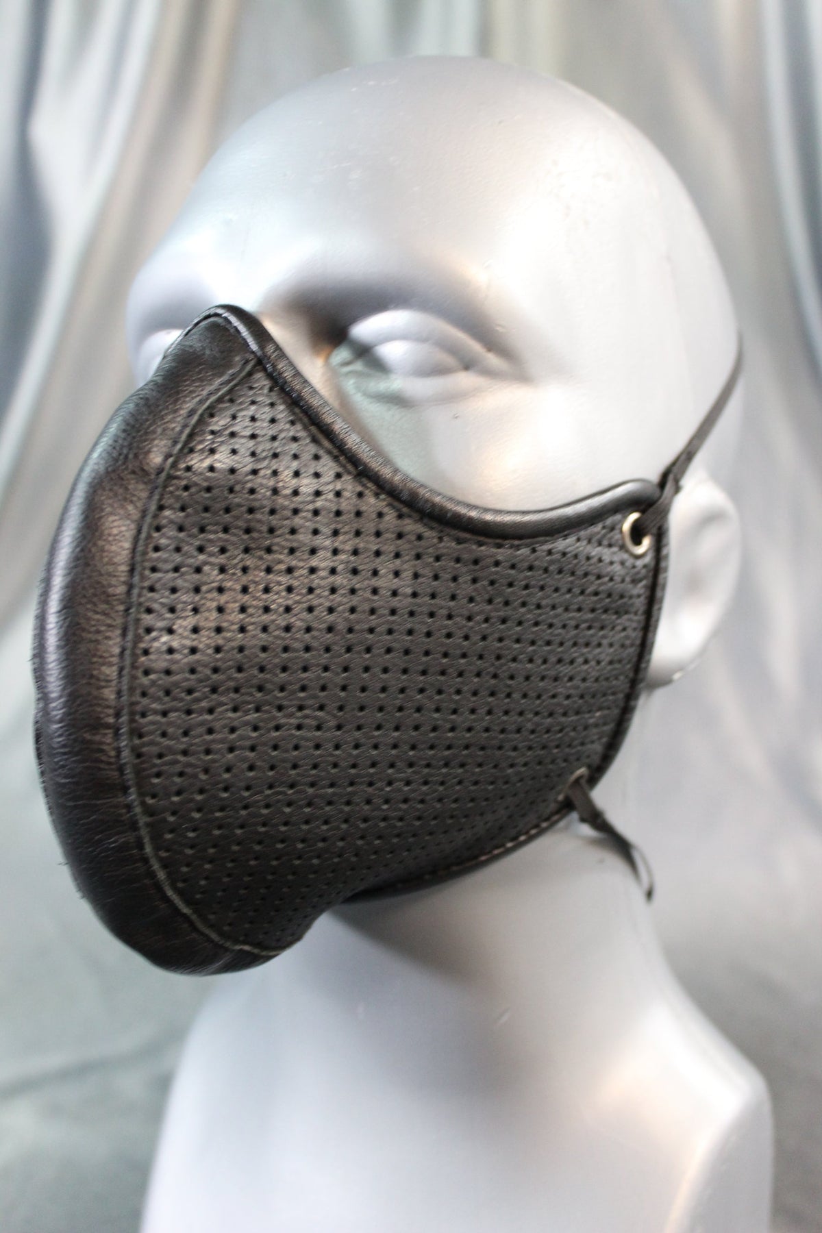 Perforated Leather Face Mask with Filter Pouch - view 3