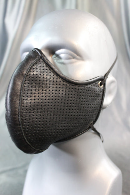 Perforated Leather Face Mask with Filter Pouch - view 3