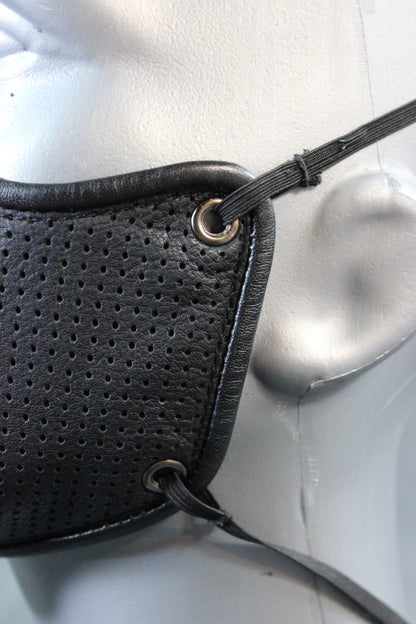 Perforated Leather Face Mask with Filter Pouch - view 4