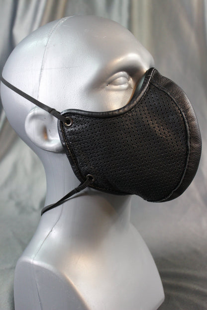 Perforated Leather Face Mask with Filter Pouch - view 11