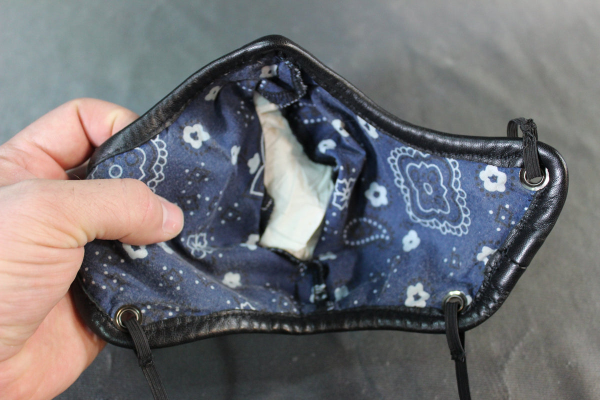 Perforated Leather Face Mask with Filter Pouch - view 13