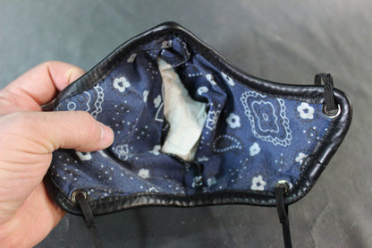 Perforated Leather Face Mask with Filter Pouch - view 13