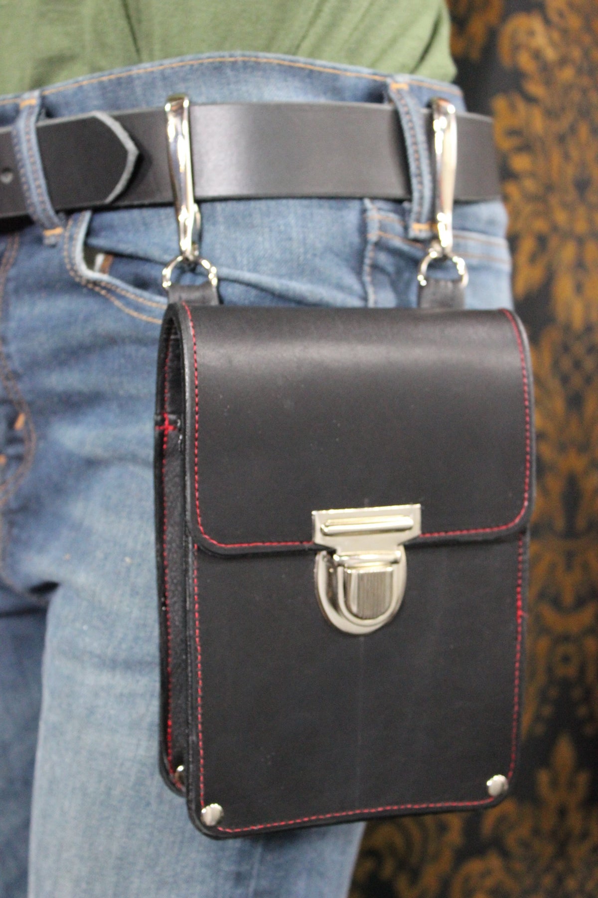 Leather Phone Case with Catch Tuck Lock - front view