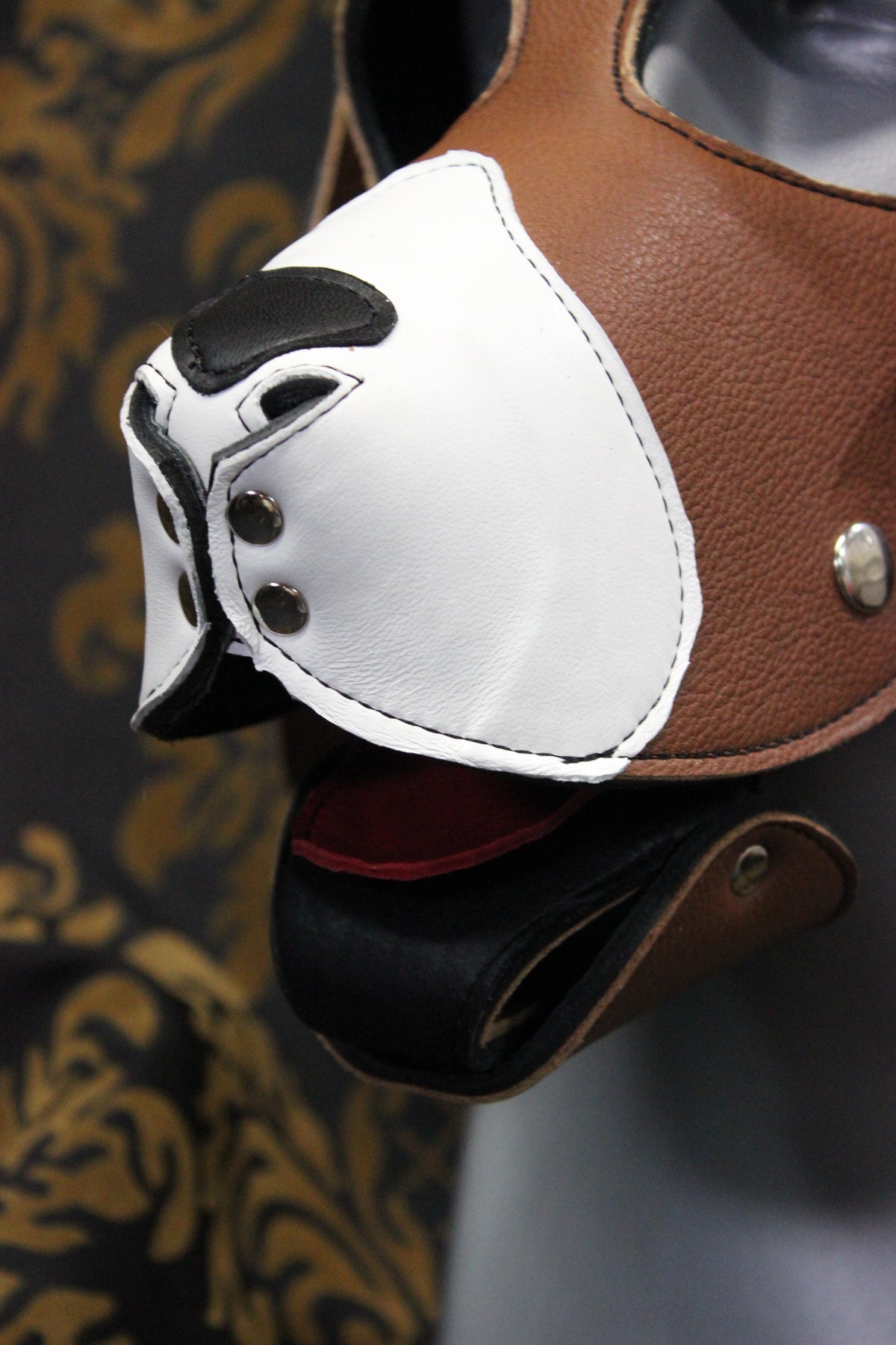 Basset Hound Style Pup Hood in Black, Tan, and White - view 9