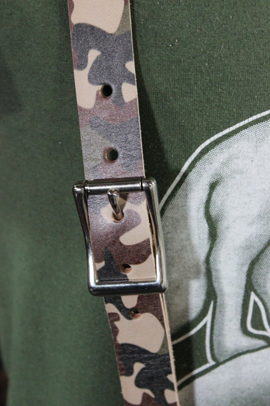 Limited Edition Camouflage Leather Convertible Suspenders - view 2