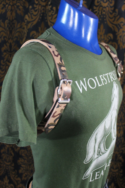 Limited Edition Camouflage Leather Convertible Suspenders - view 6