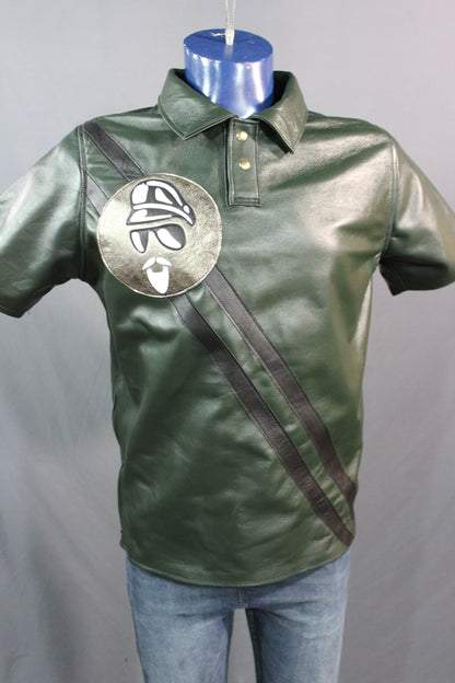 Leather Polo Shirt - front view