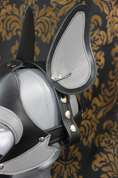 Husky style Pup Hood in Black and Gray - view 5