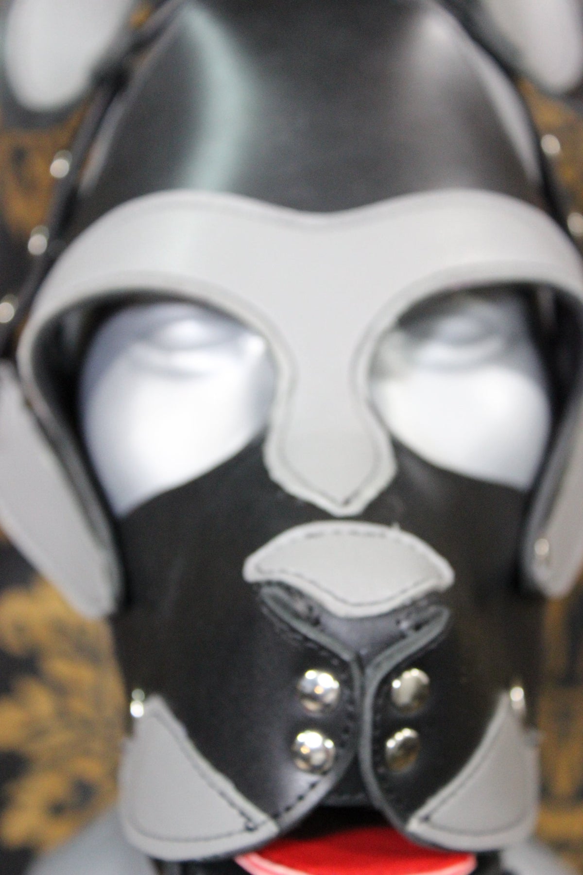 Husky style Pup Hood in Black and Gray - view 11
