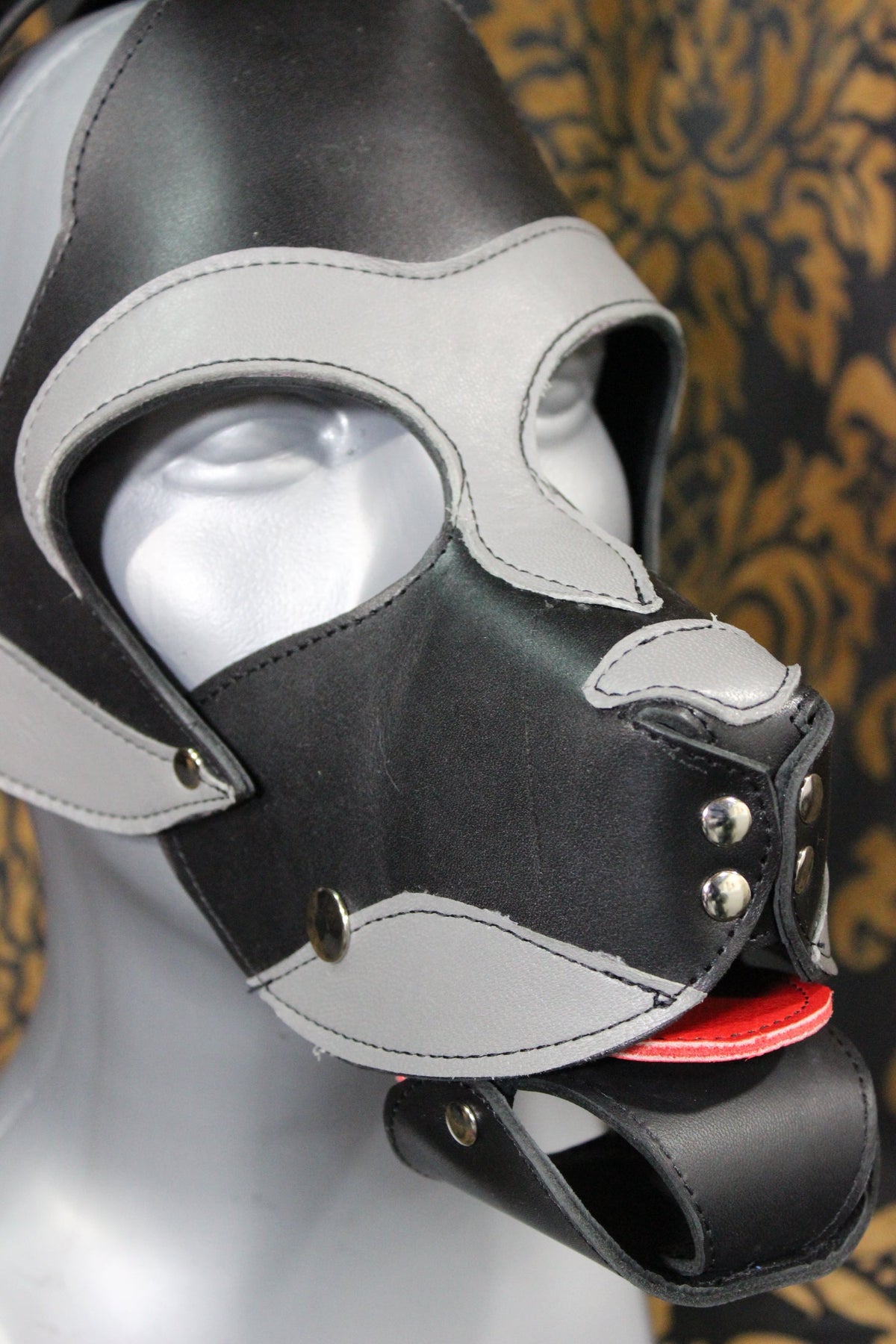 Husky style Pup Hood in Black and Gray - view 12