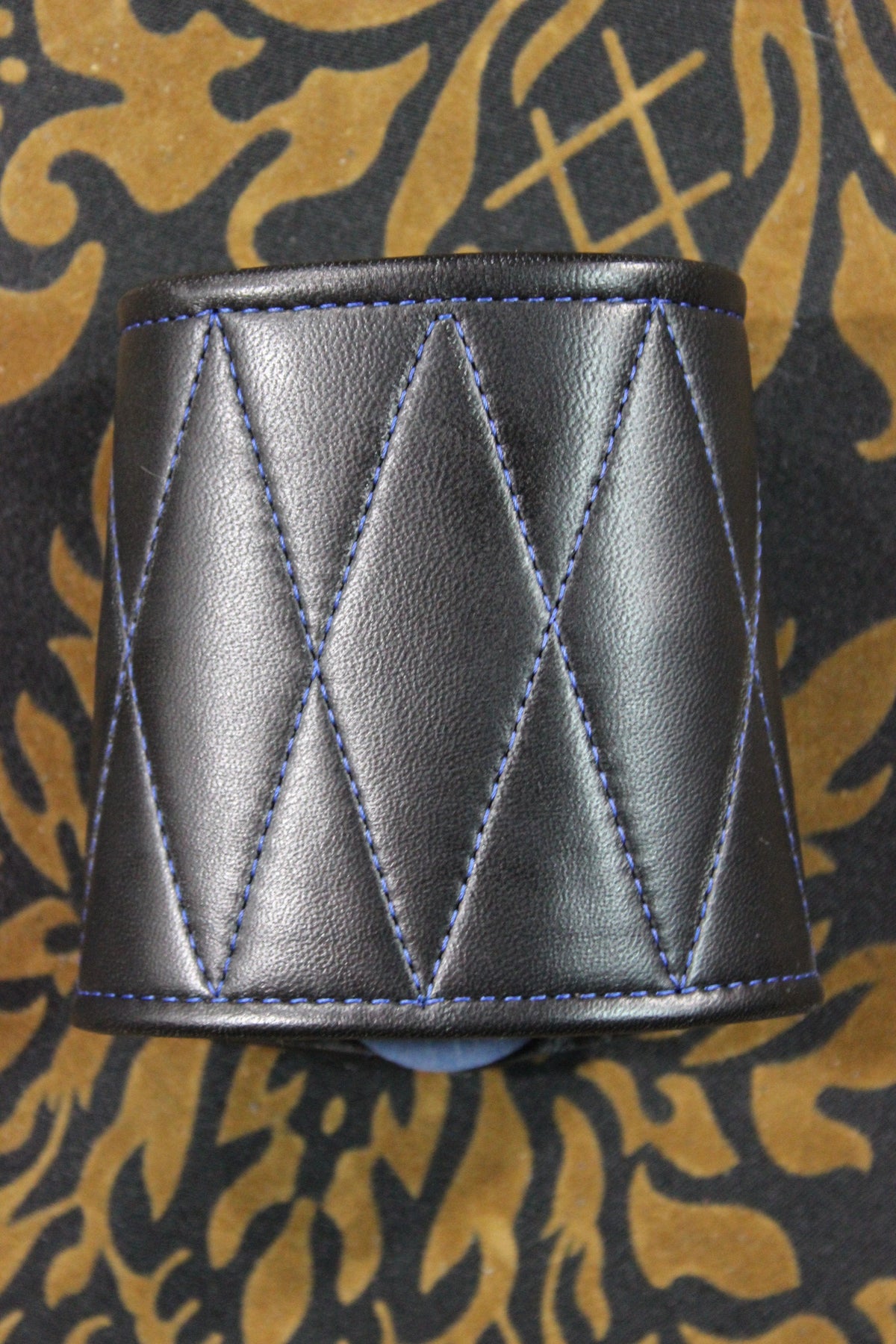Quilted Wrist Bracer with Wallet Compartment (4") - front view