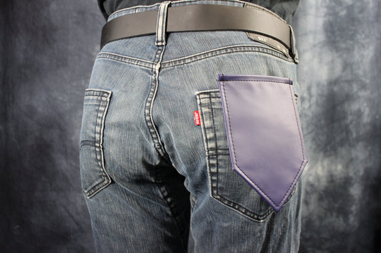 Solid Color Leather Pocket Flag - front view