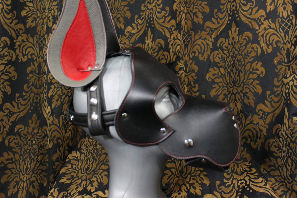 Great Dane Pup Hood In Black and Red - view 5
