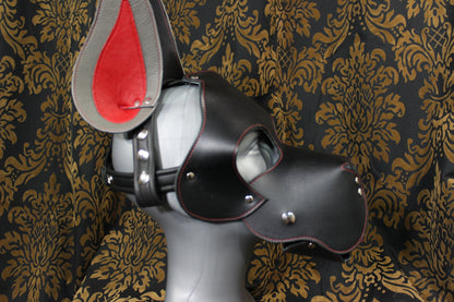 Great Dane Pup Hood In Black and Red - view 5