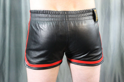 OnF Booty Shorts in Black with Red Highlights - view 6