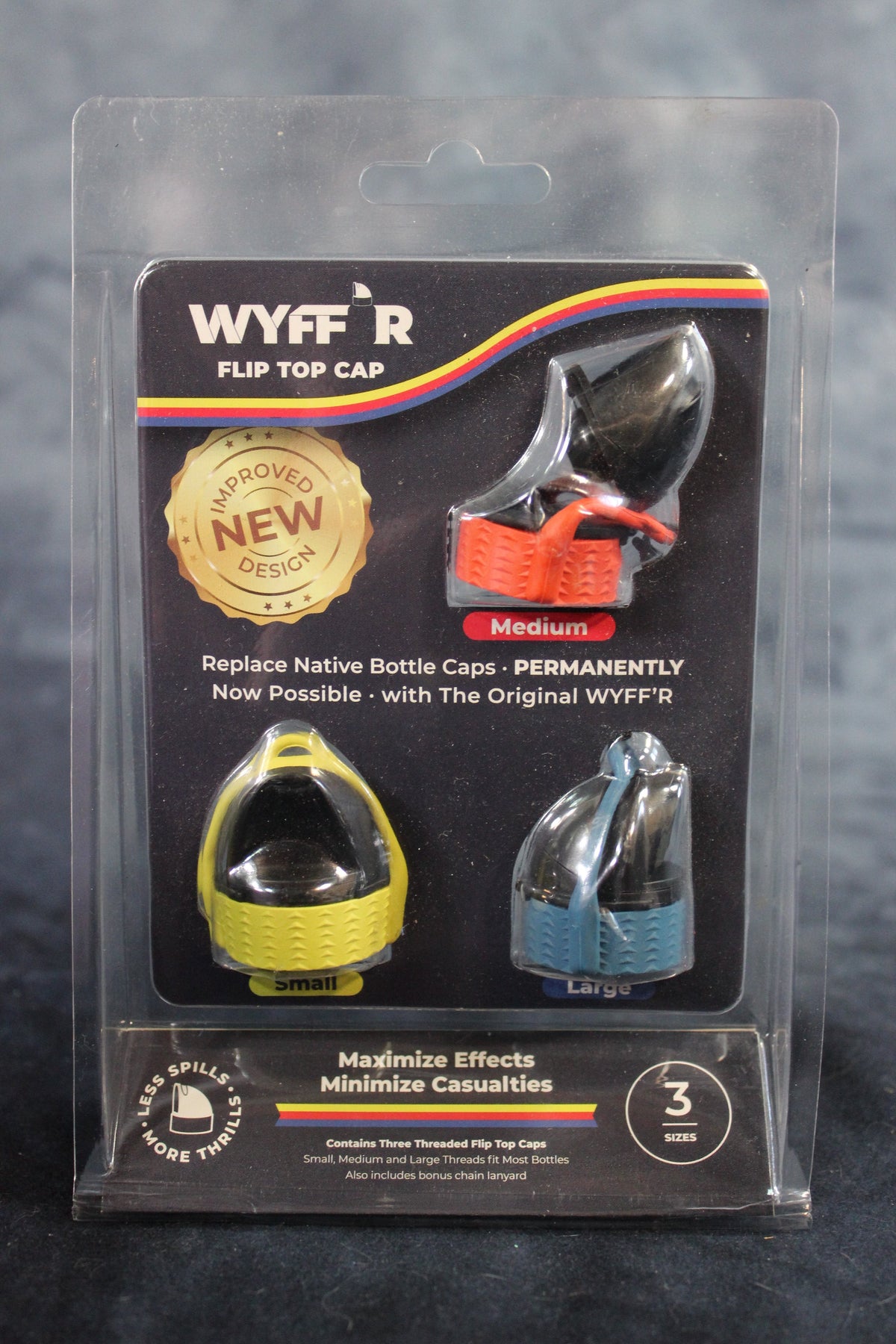 NEW ULTIMATE WYFF'R! Flip Bottle Tops - front view