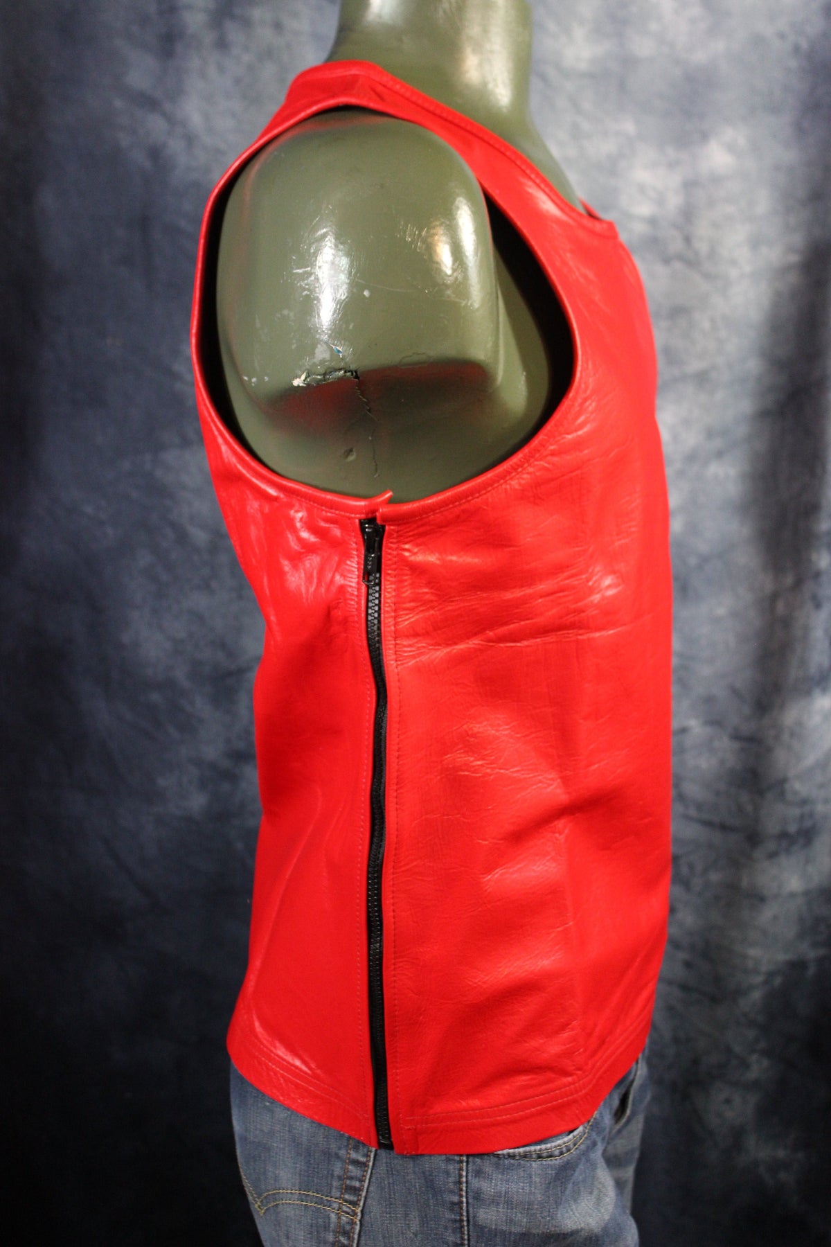 OnF Leather Tank Tops in Red - view 4