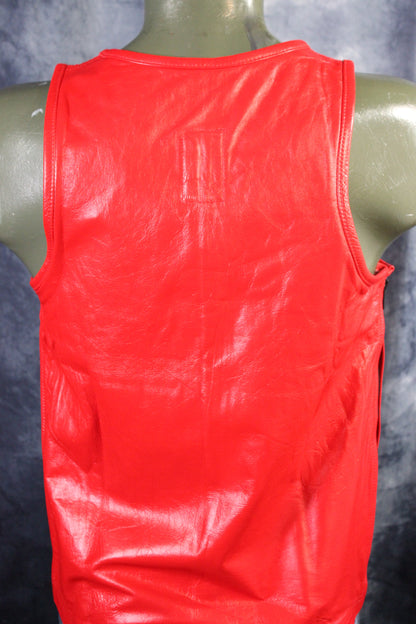 OnF Leather Tank Tops in Red - view 5
