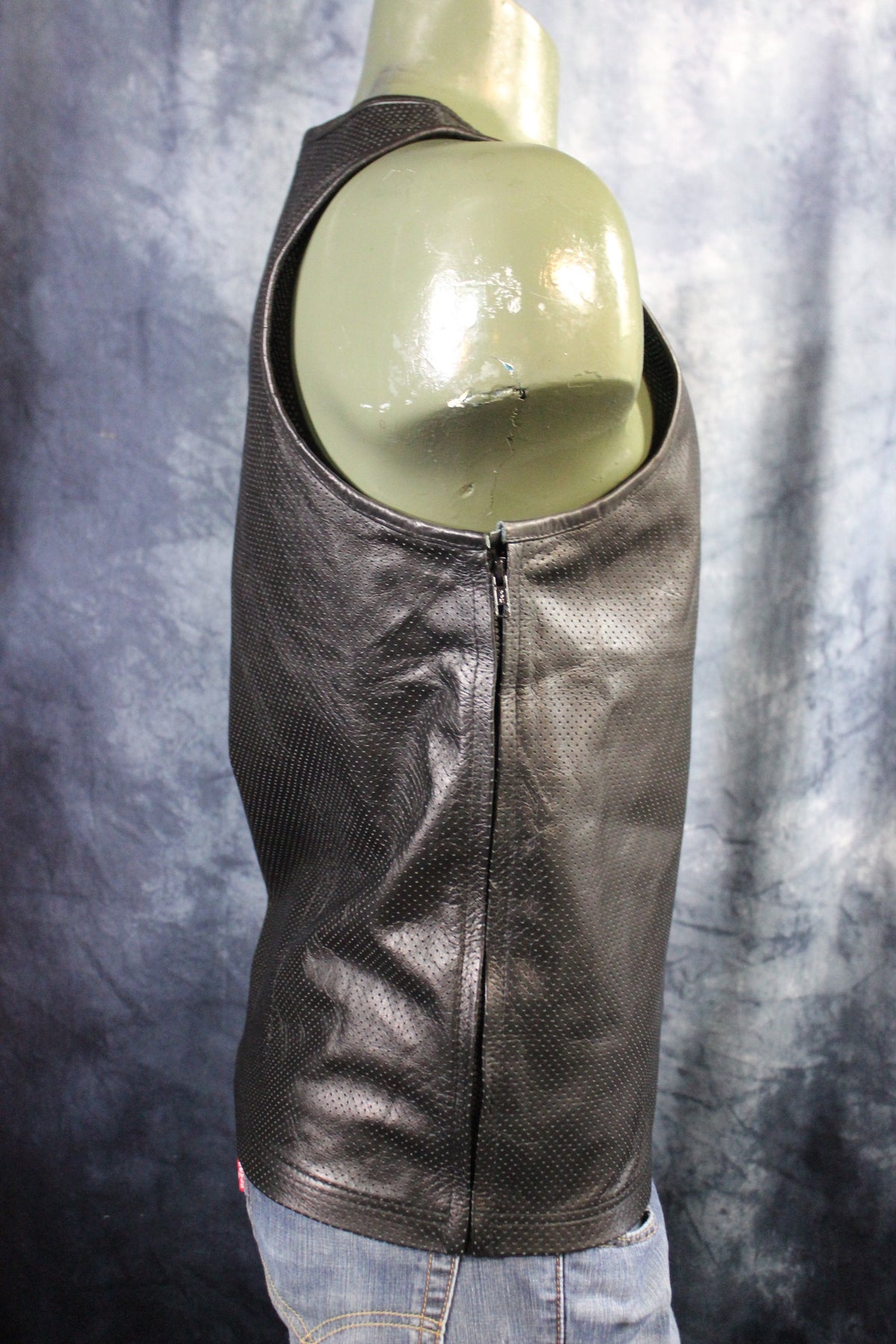 OnF Leather Tank Tops in Black - view 7