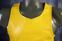 OnF Leather Tank Tops in Yellow - front view