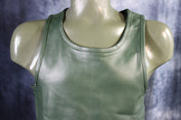OnF Leather Tank Tops in Hunter Green - front view