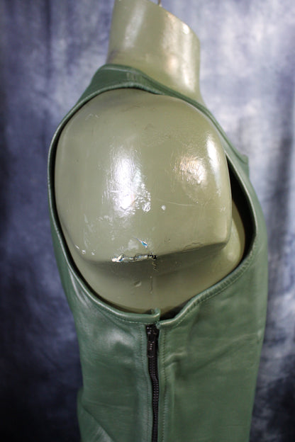 OnF Leather Tank Tops in Hunter Green - view 3