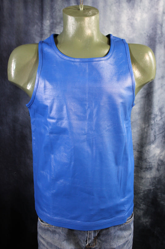 OnF Leather Tank Tops in Blue - view 2