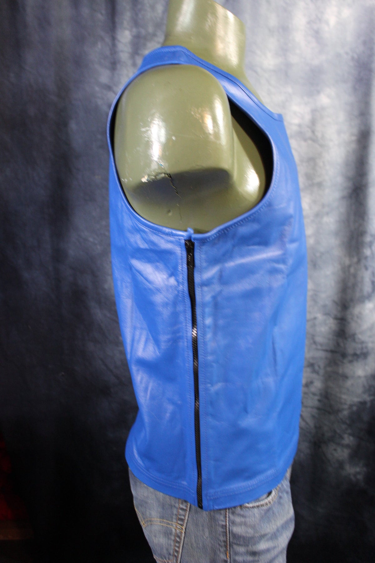 OnF Leather Tank Tops in Blue - view 4