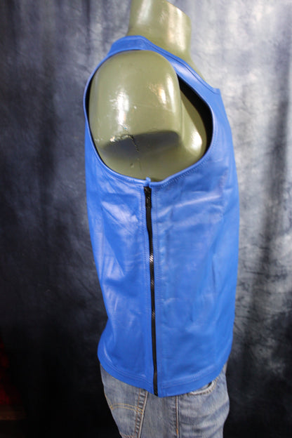 OnF Leather Tank Tops in Blue - view 4