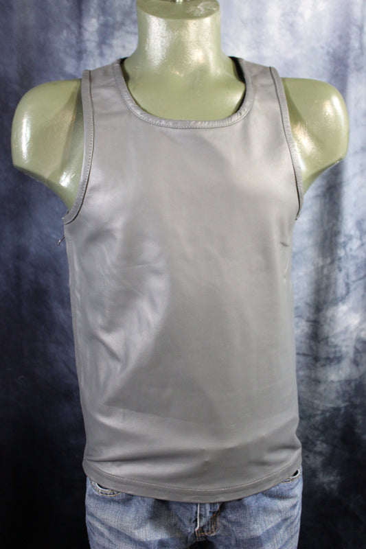 OnF Leather Tank Tops in Grey - view 2
