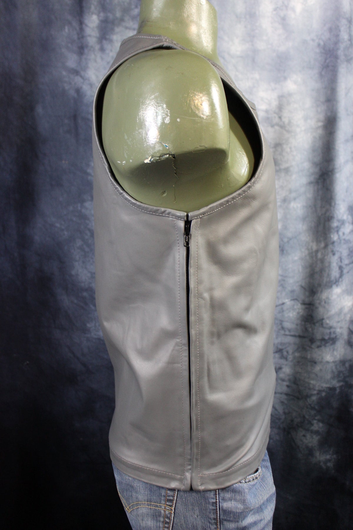 OnF Leather Tank Tops in Grey - view 4