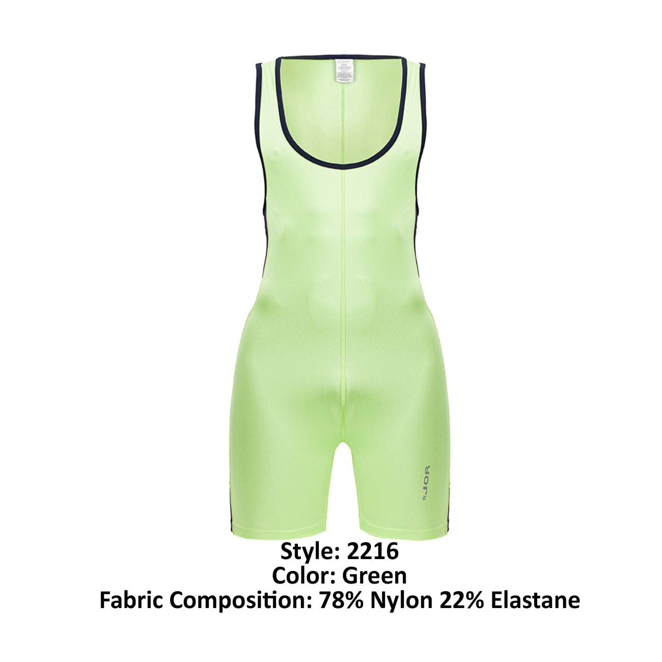 JOR Men's active and swimwear 2216 Fighter Bodysuit Color Green