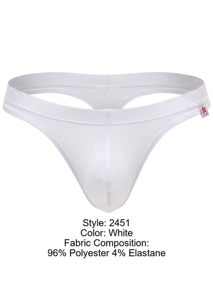 JOR 2451 Men's Underwear Invisible Sleek Thongs Color White