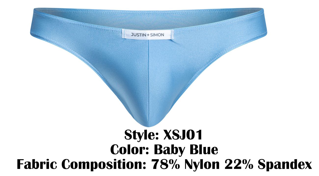 JUSTIN+SIMON Men's Underwear XSJ01 Classic Bikini Color Baby Blue