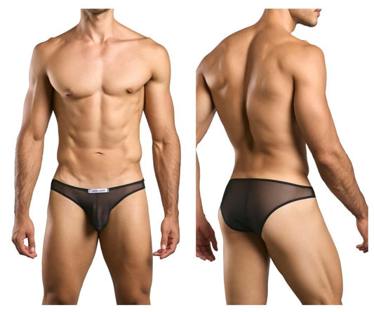 JUSTIN+SIMON Men's Underwear XSJ01 Classic Bikini Color Black Mesh