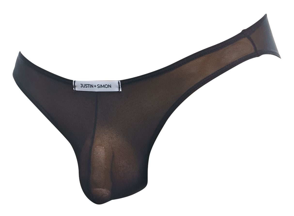 JUSTIN+SIMON Men's Underwear XSJ01 Classic Bikini Color Black Mesh