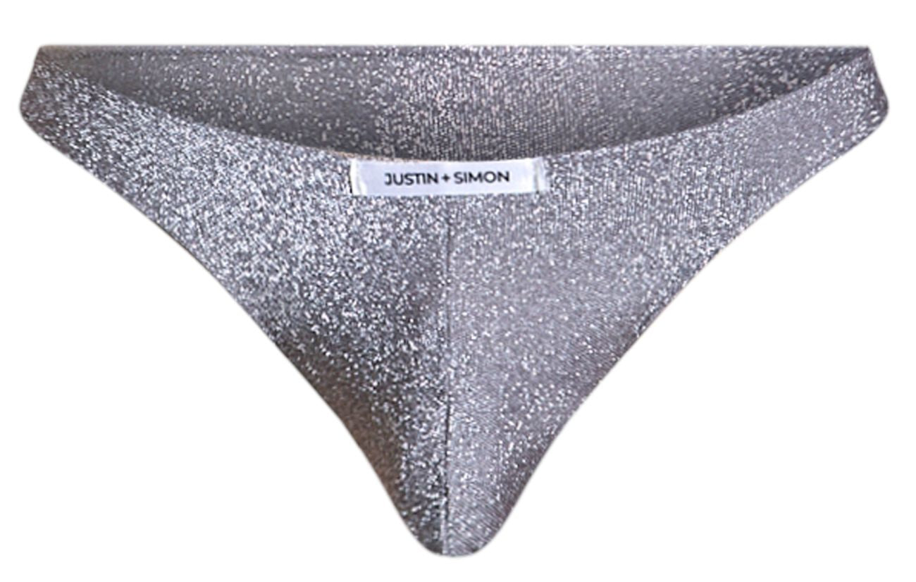 JUSTIN+SIMON Men's Underwear XSJ01 Classic Bikini Color Lurex Gray