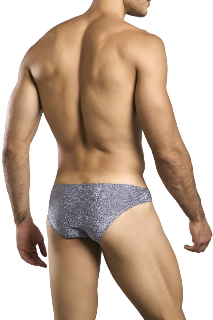 JUSTIN+SIMON Men's Underwear XSJ01 Classic Bikini Color Lurex Gray