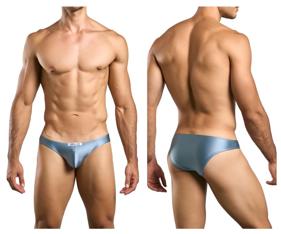 JUSTIN+SIMON Men's Underwear XSJ01 Classic Bikini Color Metal Green