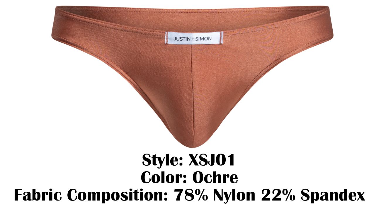 JUSTIN+SIMON Men's Underwear XSJ01 Classic Bikini Color Ochre