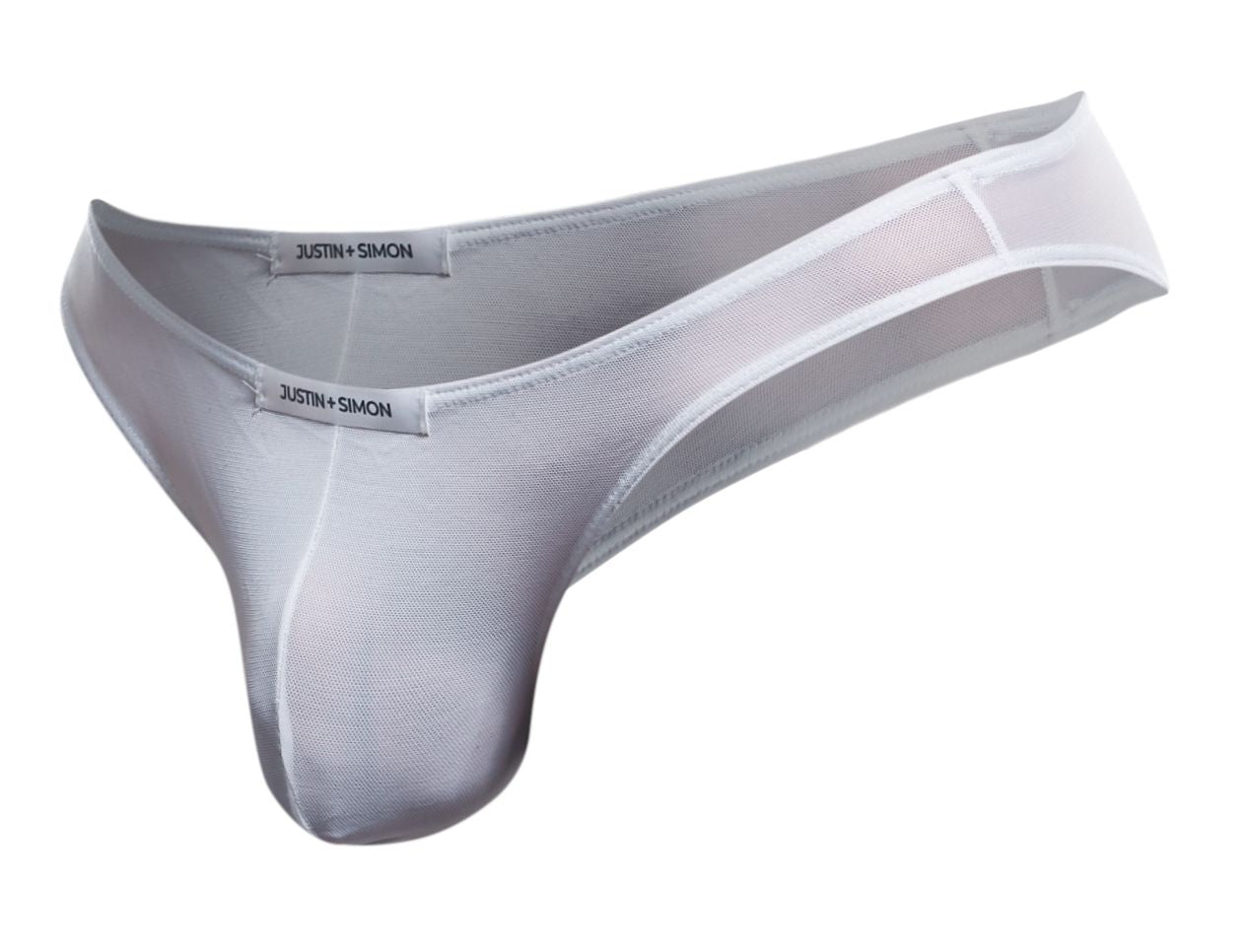 JUSTIN+SIMON Men's Underwear XSJ01 Classic Bikini Color White Mesh